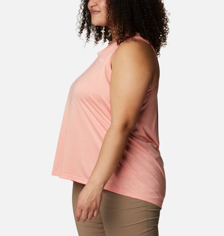 Women's Columbia Hike Tanks Coral | Plus Size CA-V14L3
